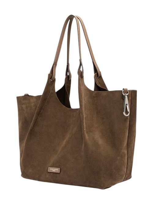 borsa donna dua grande in pelle scamosciata marrone Gianni Chiarini | BS9780CM-PLMOKA